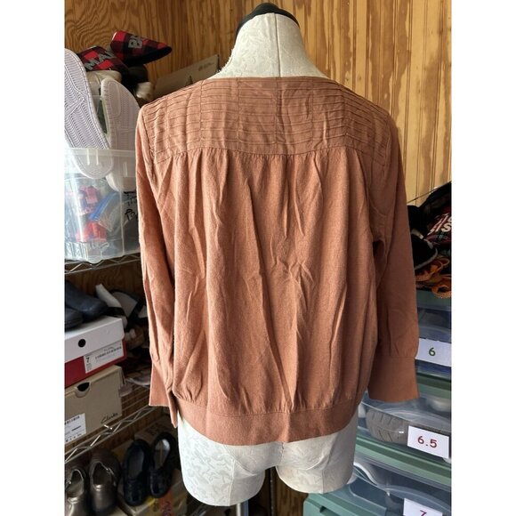 Club Monaco Sweater Merino Wool & Silk Blend Dusty Rose Clay NWOT Sz L - Picture 6 of 9